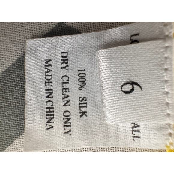 Loeffler Randall Yellow Cutout Silk Blouse Size 6 - Picture 5 of 7